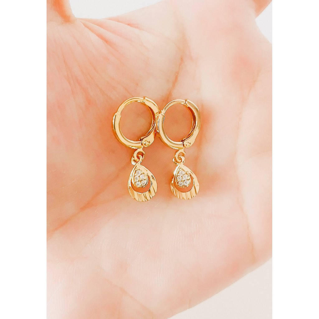 Anting Wanita Tetes Air Zirconia Gold Xuping