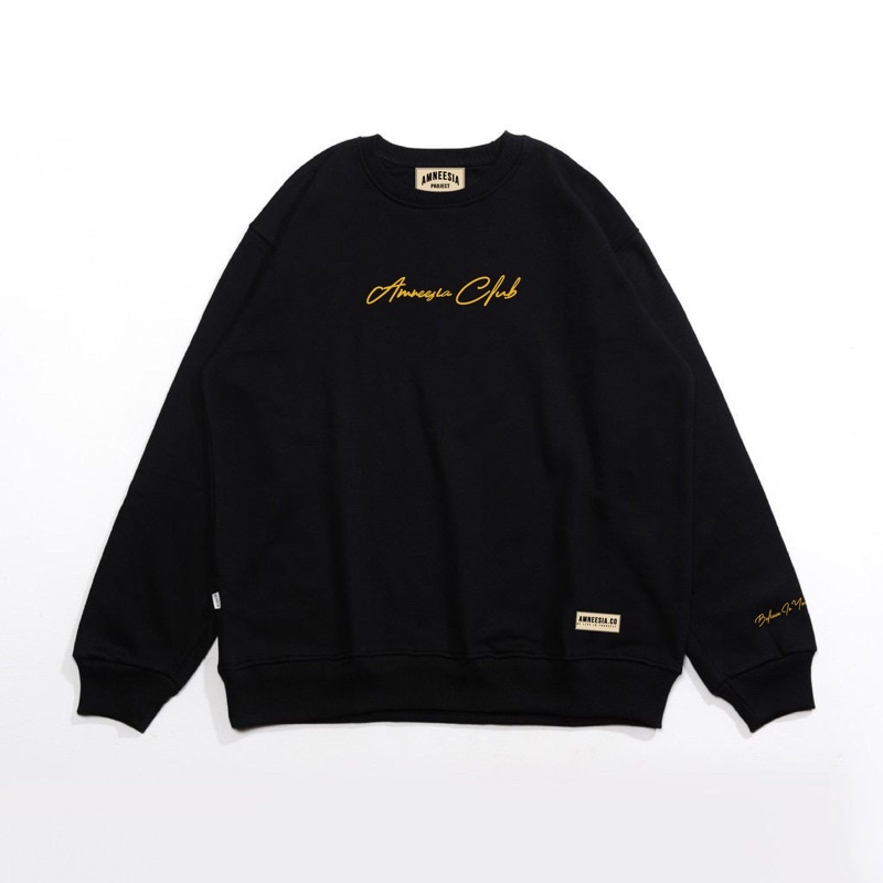 (BISA COD) AMNEESIA Crewneck Black Edition Sweater Jaket Hoodie Unisex Premium Hodie Switer Suiter