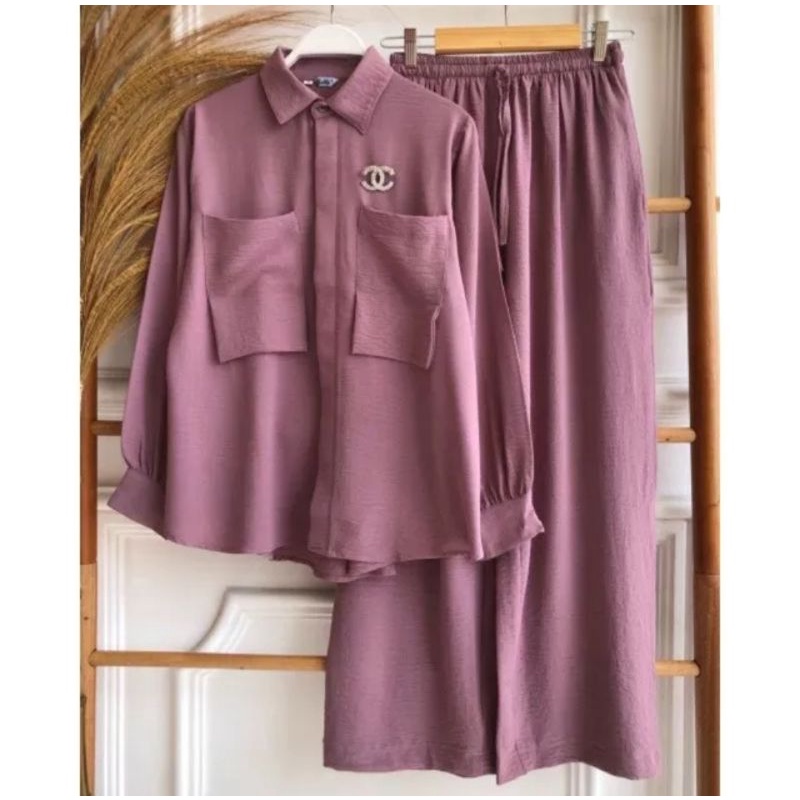 BALILA SET CRINKLE AIRFLOW / SETELAN CRINKLE SAKU / SETELAN BALILA POLOS / ONE SET CRINKLE PREMIUM /