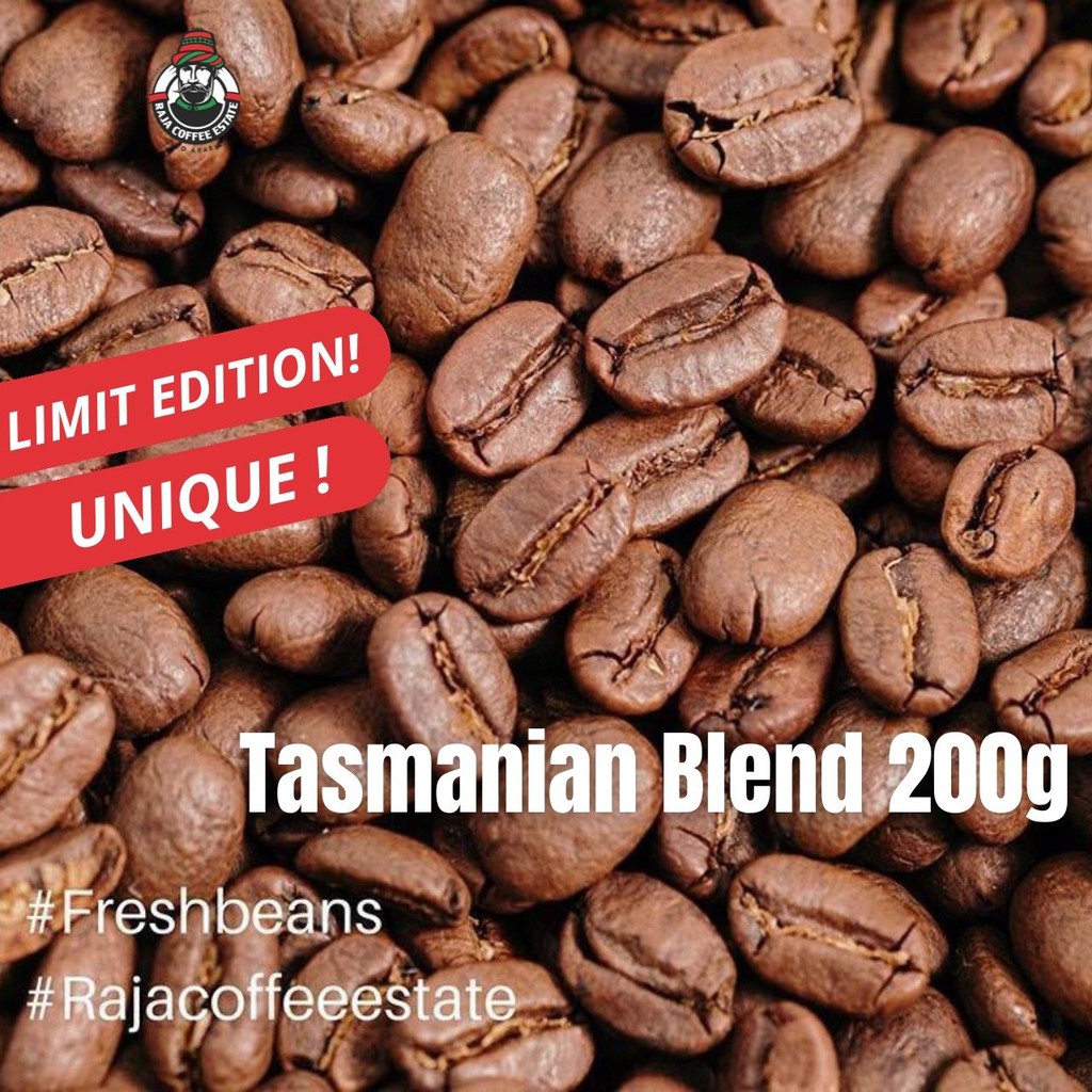 

RAJA COFFEE ESTATE TASMANIAN BLEND 200G KOPI BIJI BUBUK ARABIKA ACEH GAYO JAMIN FRESH ROAST