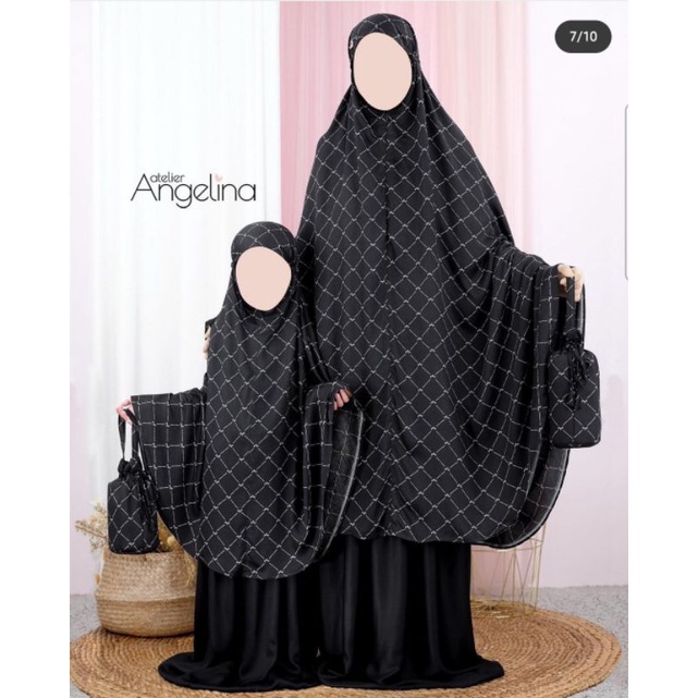 Remboelan Mukena Angel Black dan Dusty Pink