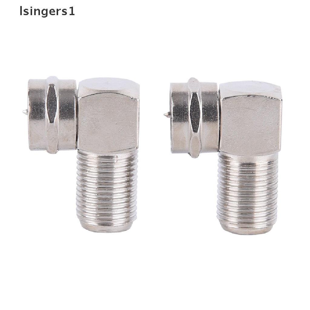 (lsingers1) 2pcs / Set 90pcs / Set Obeng + Kunci Pas + Kotak Penyimpanan Untuk Peralatan Tukang° Adapter Konektor Kabel Coaxial aerial TV Sudut Kanan RF male Ke RF female