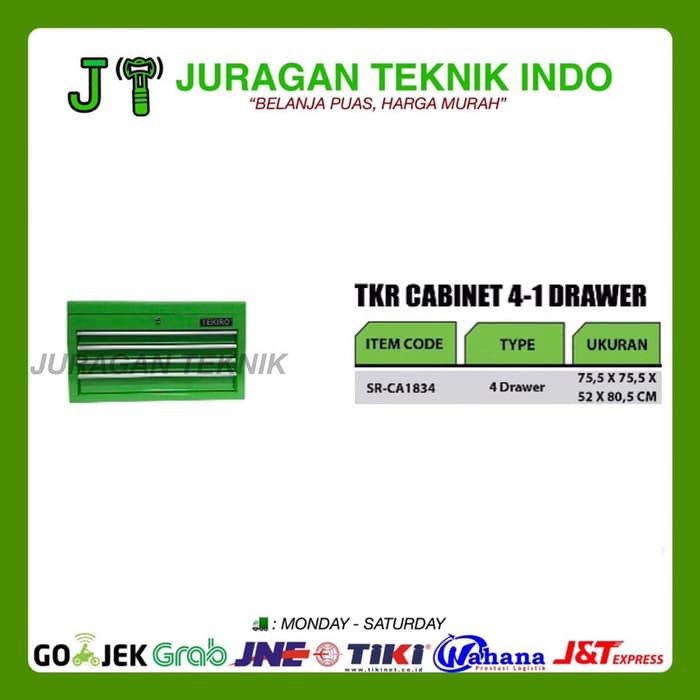 Tekiro Cabinet 4 Drawer Tray Alat Bengkel Penyimpan Kunci Laci Kunci