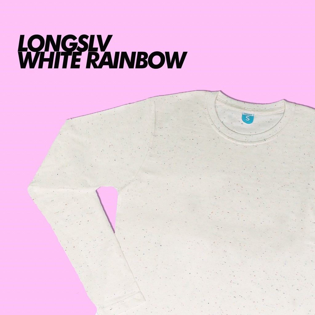 Kaos Polos Lengan Panjang Wanita White Rainbow Cotton Combed 30s |  Baju Polos Lengan Panjang White Rainbow