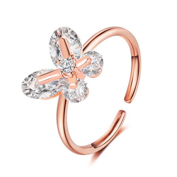 cincin kupu-kupu crystal butterfly ring jci084 (3E3)