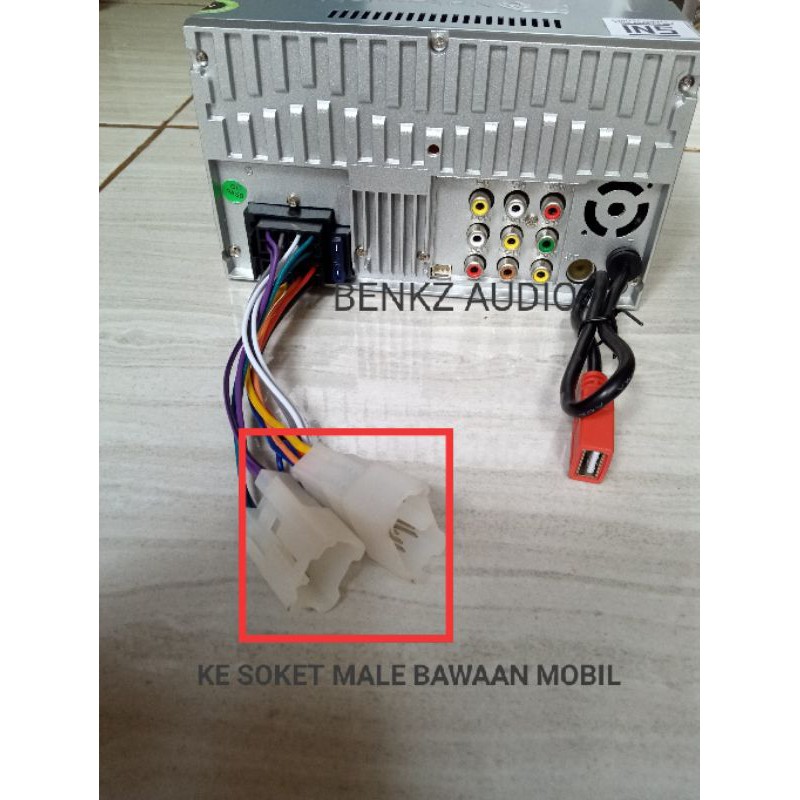 Soket Doubledin NAKAMCHI PNP ke TOYOTA kabel socket Nakamichi untuk di pasang di Toyota pnp