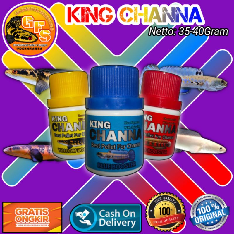 Pelet King Channa Red,Blue,Yellow 40 Gram