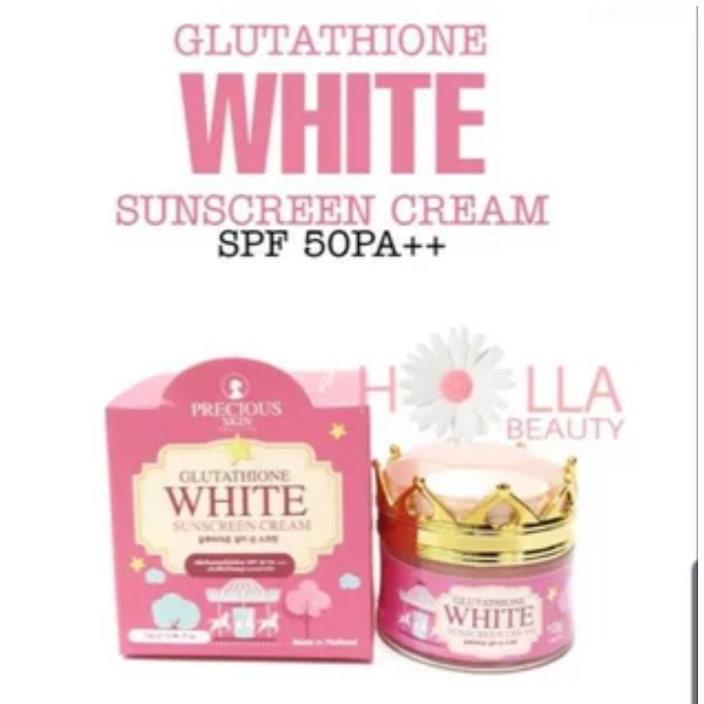 Extra Pure GLUTATHIONE SUNSCREEN CREAM MUKA SPF 50 PEMUTIH MUKA WHITENING SUNBLOCK FOUNDATION