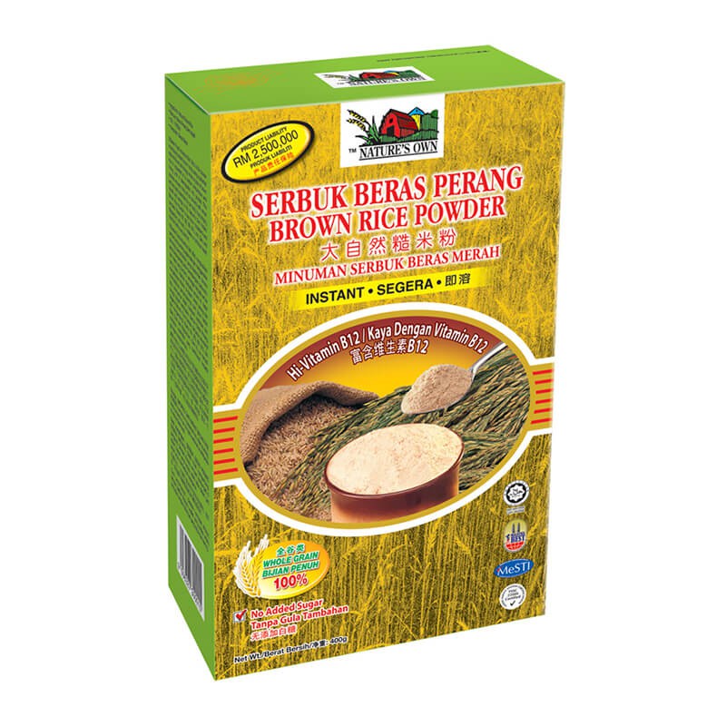 Nature's Own Serbuk Beras Perang 400gr Nature Brown Rice Powder Cereal Beras Merah Instan Sereal Malaysia