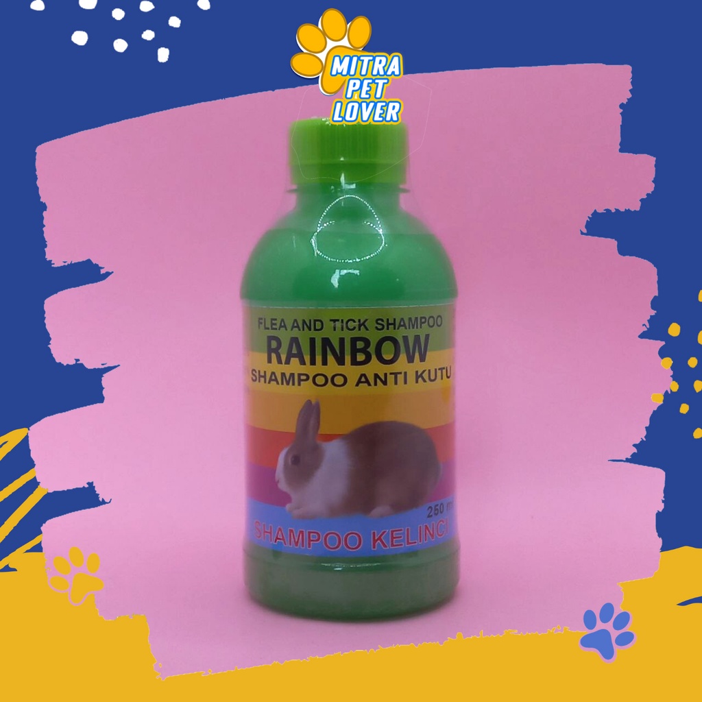 SHAMPO ANTI KUTU KELINCI - RAINBOW SHAMPOO KELINCI 250 ML ORIGINAL - SAMPO RABBIT BULU HALUS BERSIH WANGI HARUM LEMBUT AMAN - MURAH GARANSI ASLI KUALITAS - PET ANIMAL TAMASINDO OBAT KESEHATAN &amp; VITAMIN TERNAK HEWAN BINATANG PELIHARAAN MITRAPETLOVER