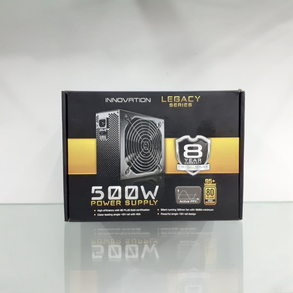 PSU Innovation legacy 500W 80+ Gold Power Supply 500 watt Garansi 8th GANTI BARU