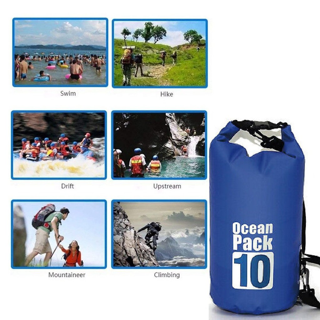 DRY BAG TAS ANTI AIR Camping Hiking Daki Gunung Laut Outdoor Ocean Pack 5L 10L 20L