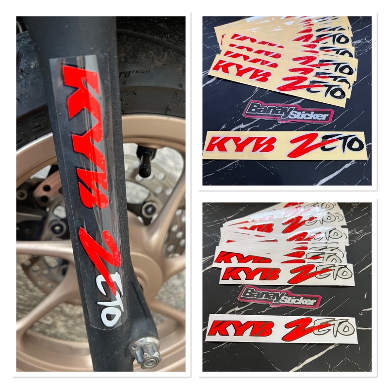 STICKER STIKER SHOCK DEPAN KYB ZETO CUTTING