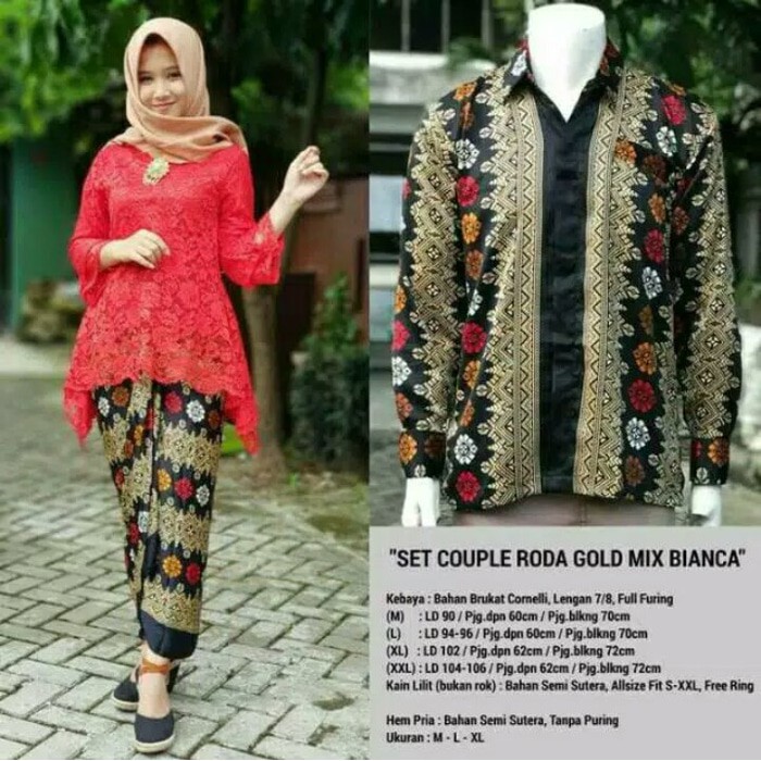 COUPLE KEBAYA RINJANI/COUPLE RINJANI KEMEJA LENGAN PANJANG/KEBAYA MURAH/KEBAYA BROKAT/KEBAYA WISUDA