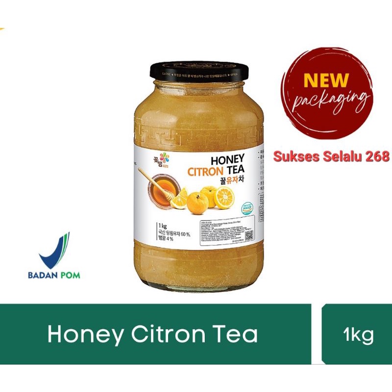 

Kkoh Shaem Honey Citron Tea 1 KG Ukuran Besar - Made In Korea Botol Kaca!