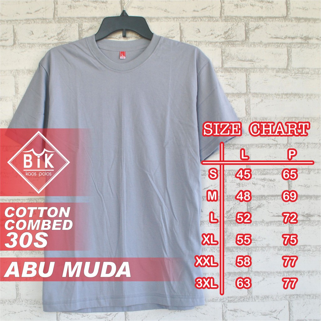 kaos polos cotton combed 30s ABU MUDA