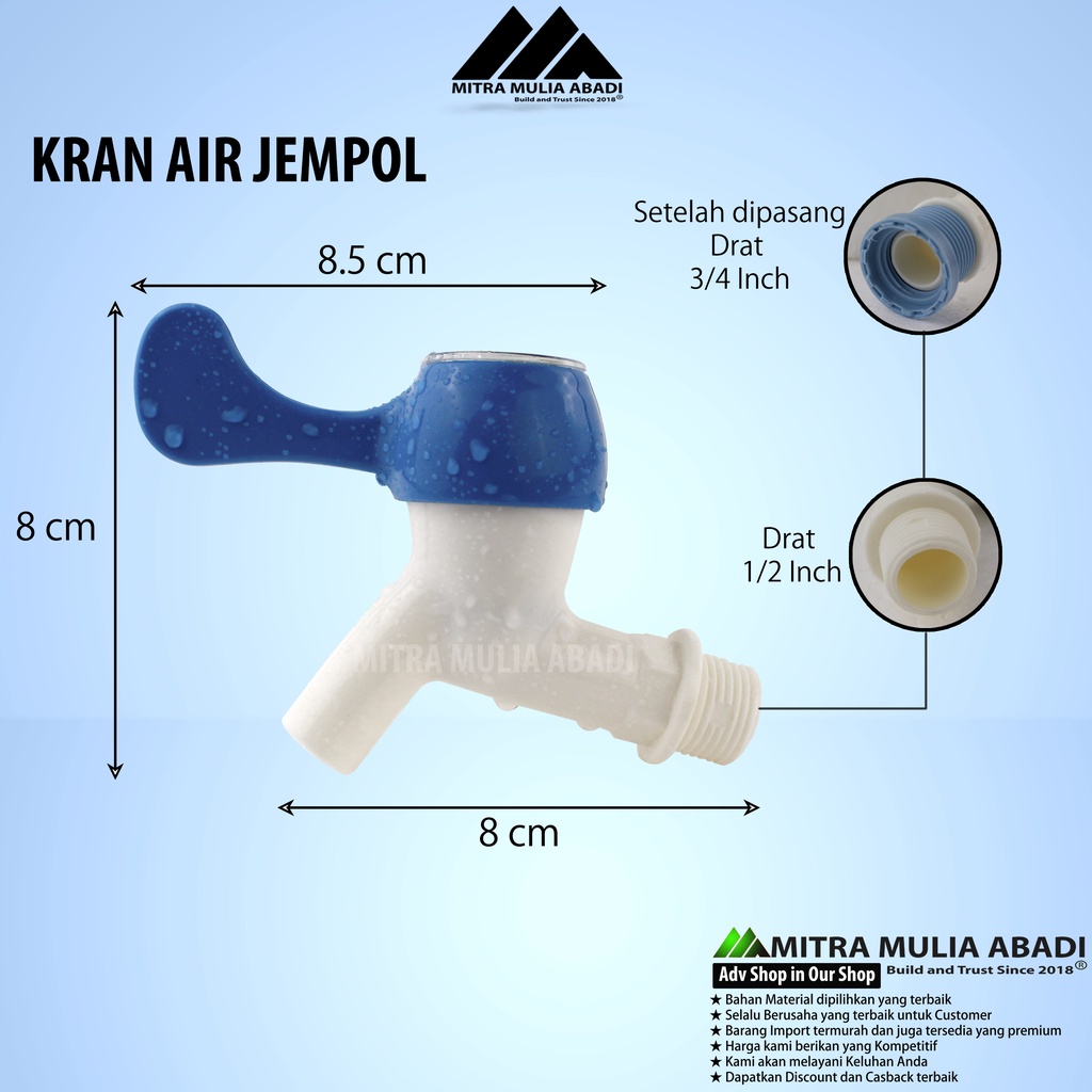 KRAN AIR JEMPOL PVC  1/2 3/4 INCI