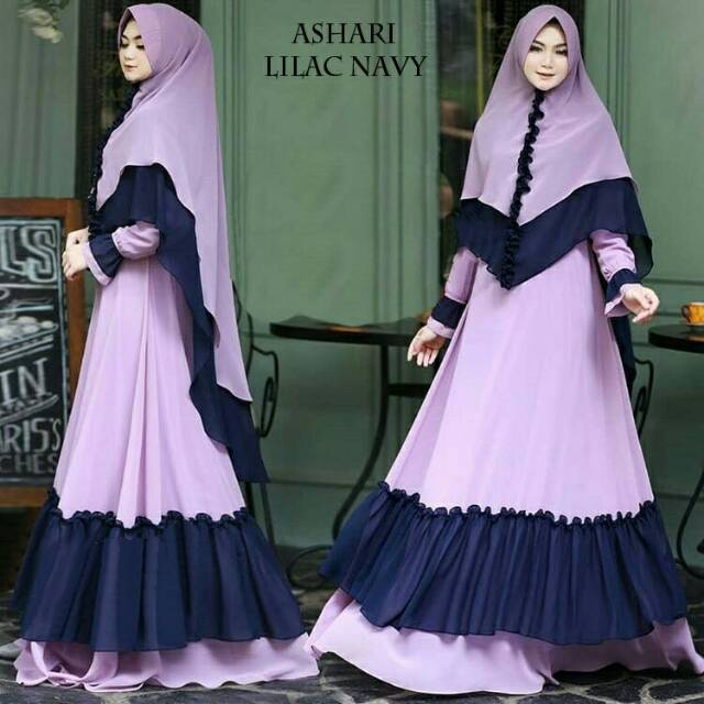 Set Gamis Ashari syar'i busui + Khimar syar'i antem