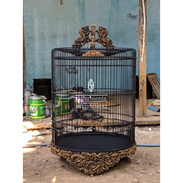sangkar murai motof naga ukiran timbul sangkar ukir