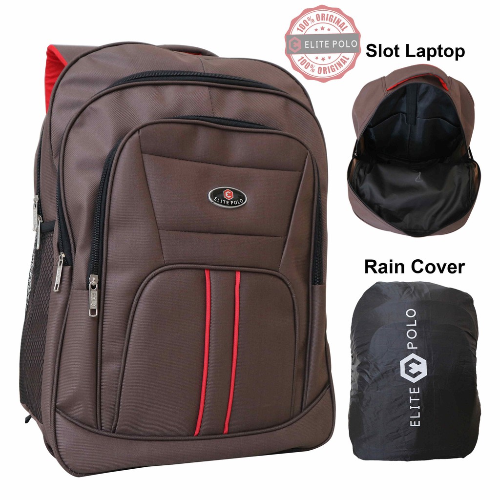 Tas Ransel Gendong Terkini Elite Polo Mikro Coklat Tas Kantor Laptop Berkualitas Terbaru Keren Bagus