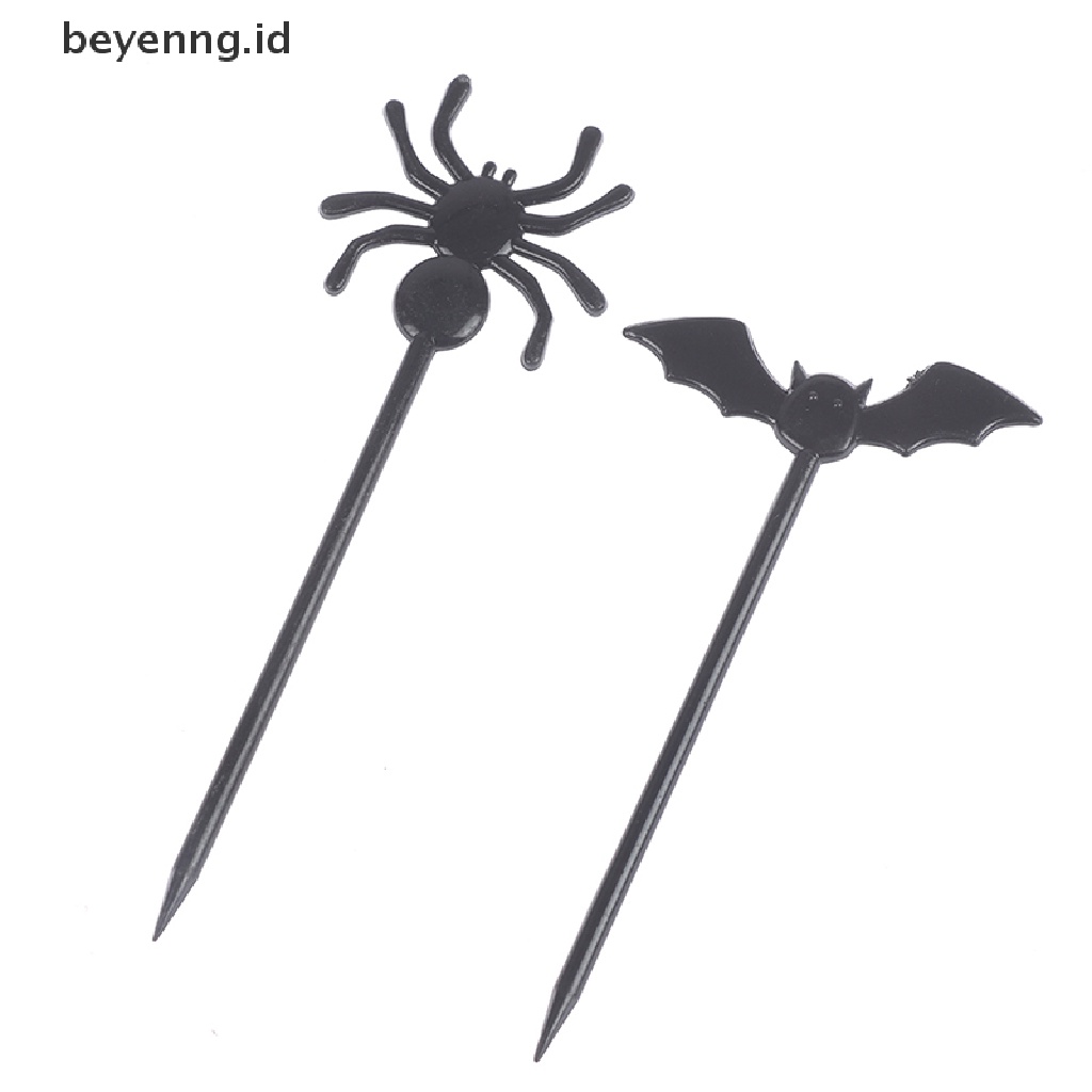 Beyen 10Pcs Tusuk Gigi Mini Desain Kartun Buahbuahan Tema Halloween Untuk Anak