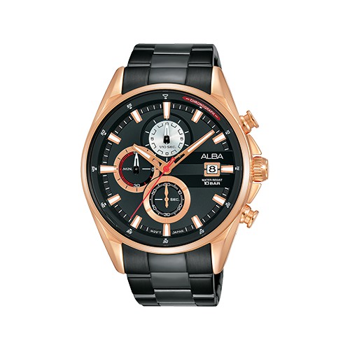 JAM TANGAN FASHION PRIA CASUAL CRONOGRAPH ALBA AM3576 TALI RANTAI MEN QUARTZ ORIGINAL BRANDED