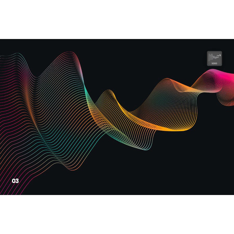 Digital Linear Waves - Photoshop Brushes