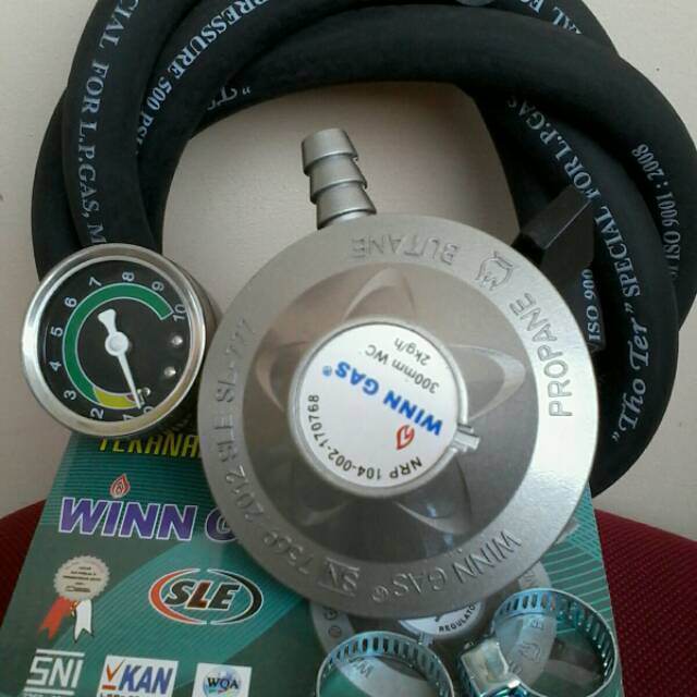 Regulator gas Anti meledak Win Gas SLE 777 MATIC  Selang Gas 500 psi 3 lapis