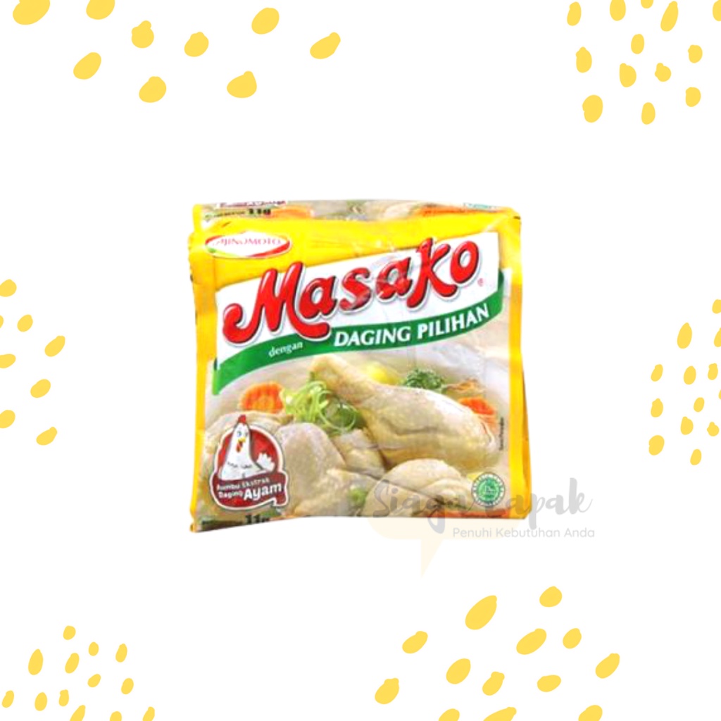 Masako Kaldu Rasa Ayam Bubuk Sachet 9 gr - 1 Renteng isi 12 pc