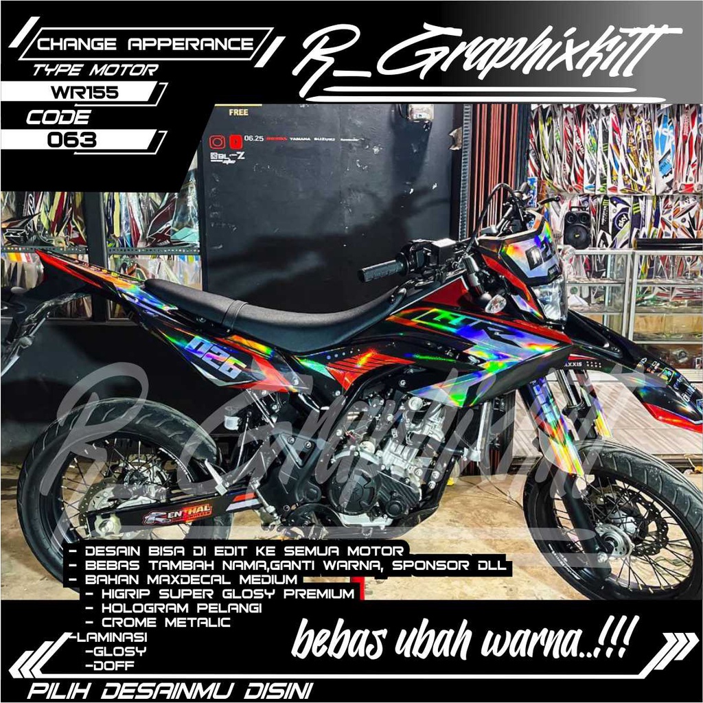 063 decal wr 155 hologram pelangi