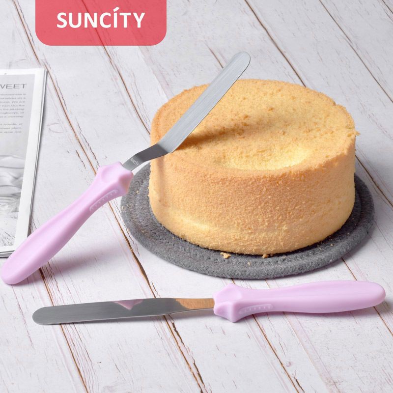 Suncity cream cake spatula set 2pcs / mouse spatula / stainless spatula