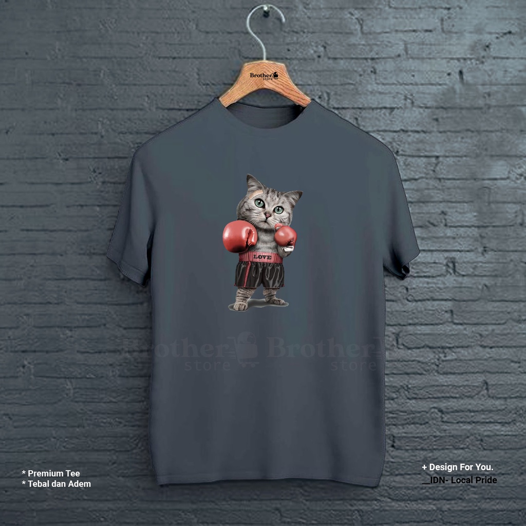 BROTHERSTORE - Kaos Distro Pria - KAOS COWOK CEWEK - Kaos Kata Kata - Boxing Cat Premium