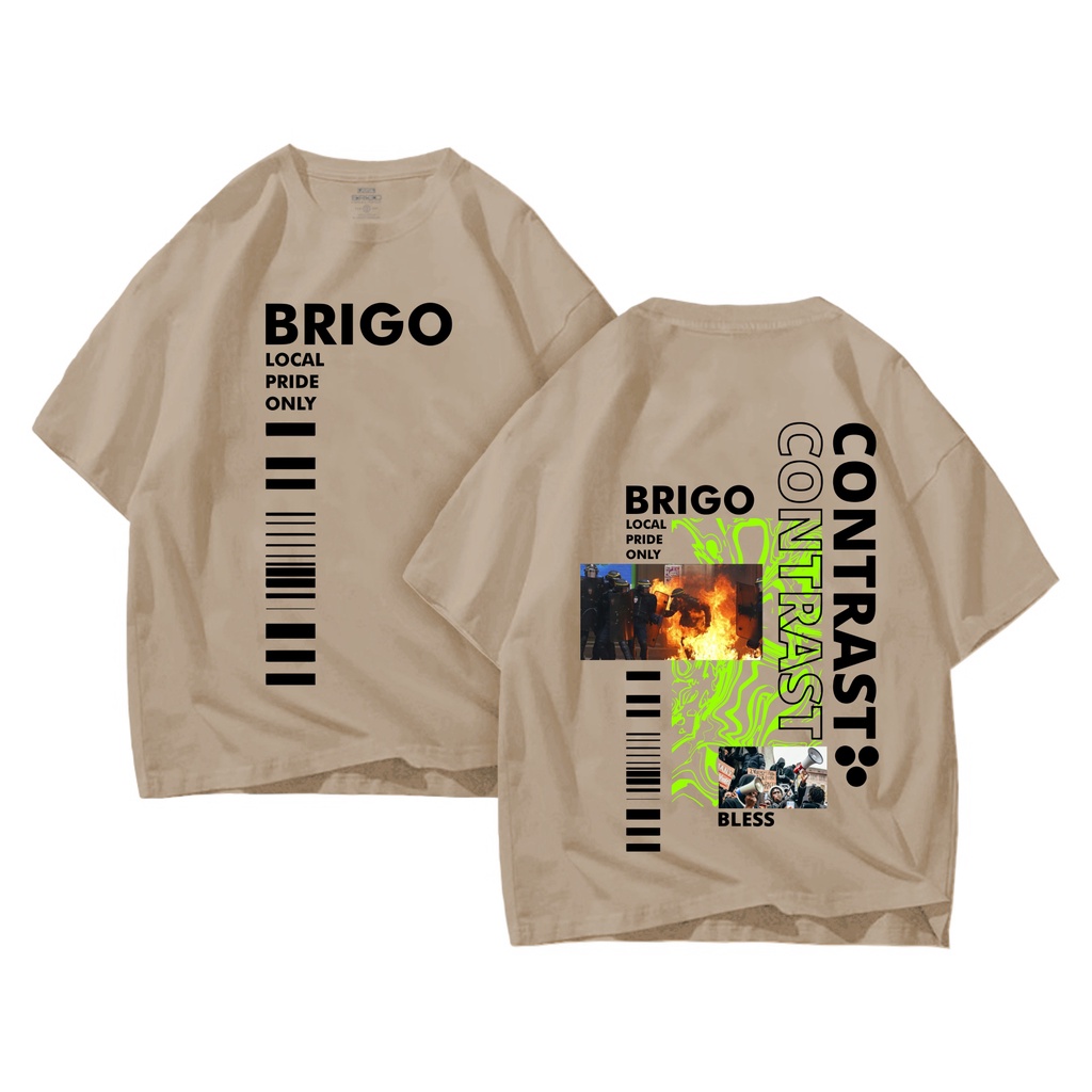 Kaos Oversize Print DTF Oversize CONTRAST II BRIGO Kaos II Kaos Jumbo Size Pria &amp; Wanita