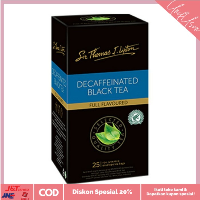 

⭐COD⭐ Sir Lipton Decaf Decaffeinated Black Tea Sachet Teh Tanpa Kafein