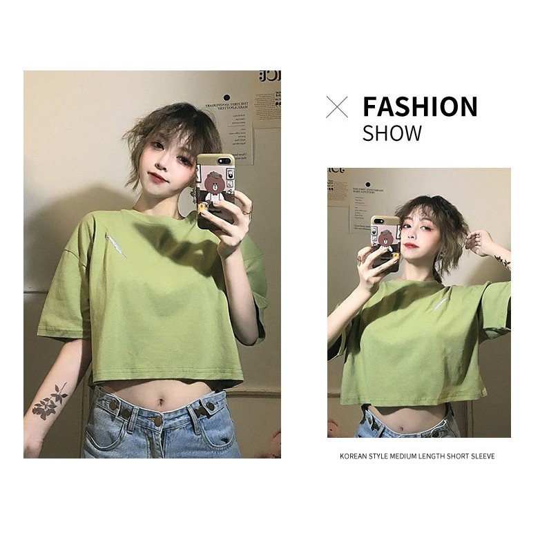 KBS-74 crop top oversize t-shirt wanita quill import korea jepang