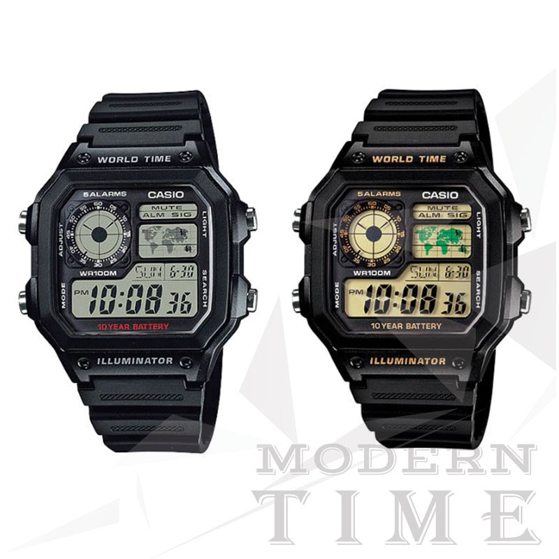 Casio Original AE-1200WH Jam Tangan Pria - Digital - Karet - Hitam