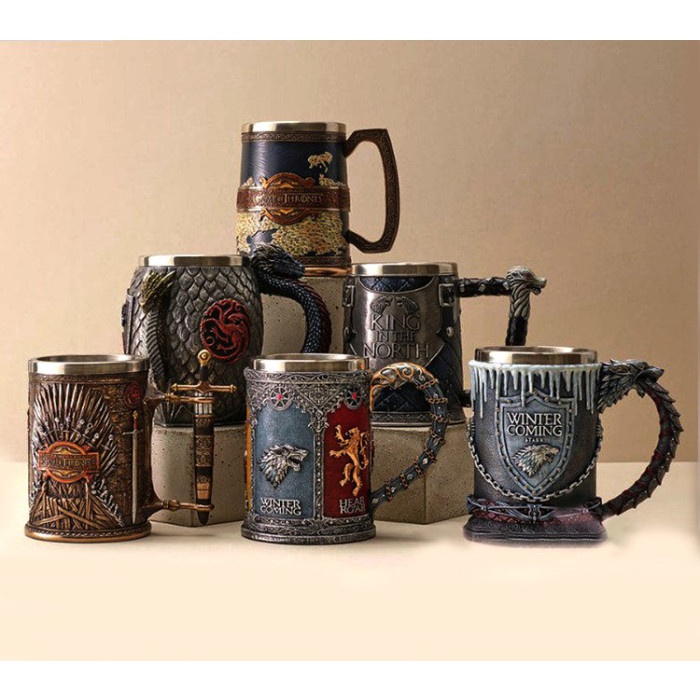 Hadiah Lebaran  Gelas Mug 500ml Medieval Era  Game of Throne Coffee Tea Beer Mug Stainless Steel