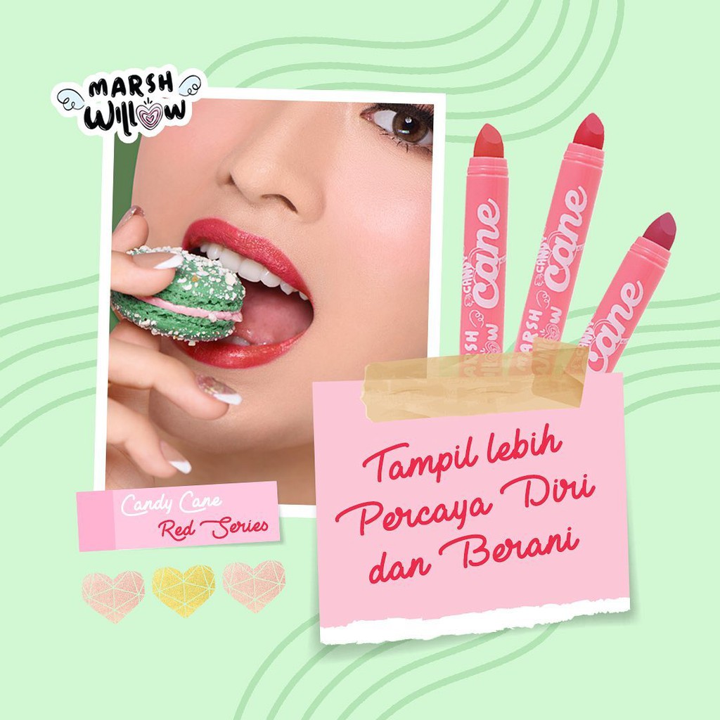 MARSHWILLOW CANDY CANE MATTE LIPSTIK RED SERIES