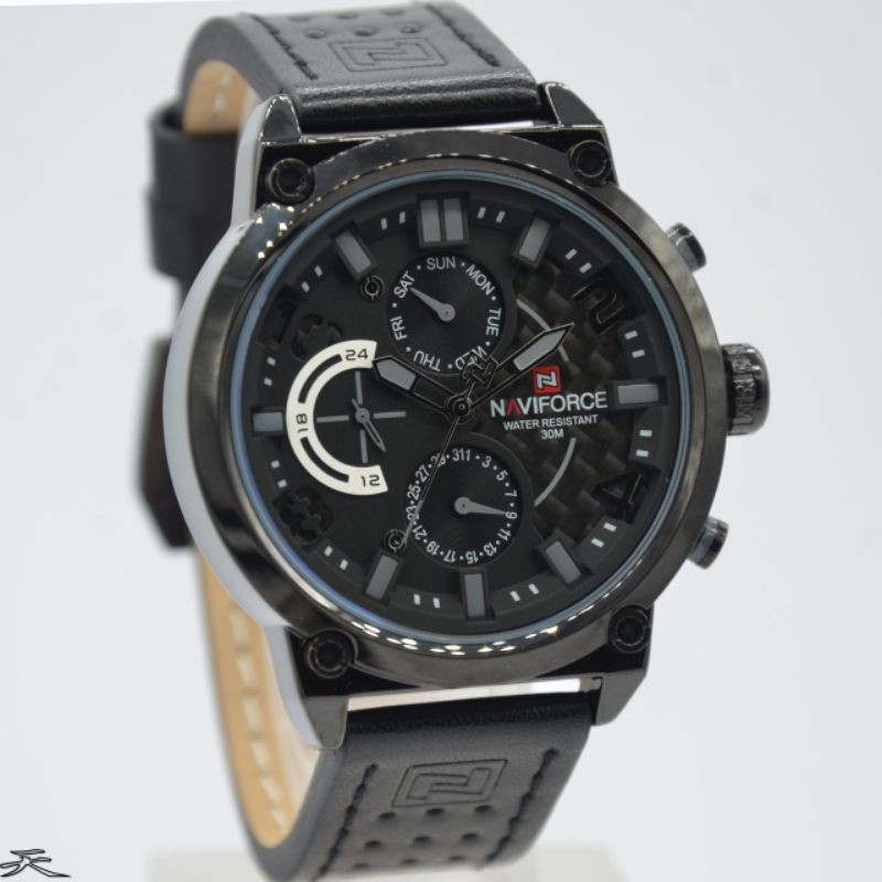 Jam Tangan Pria Naviforce NF 9068 Leather Kulit Original Murah