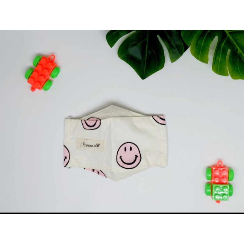 MASKER KAIN 3D ANAK | 3DIMENSI | EVO | MOTIF SMILE 3 LAPIS