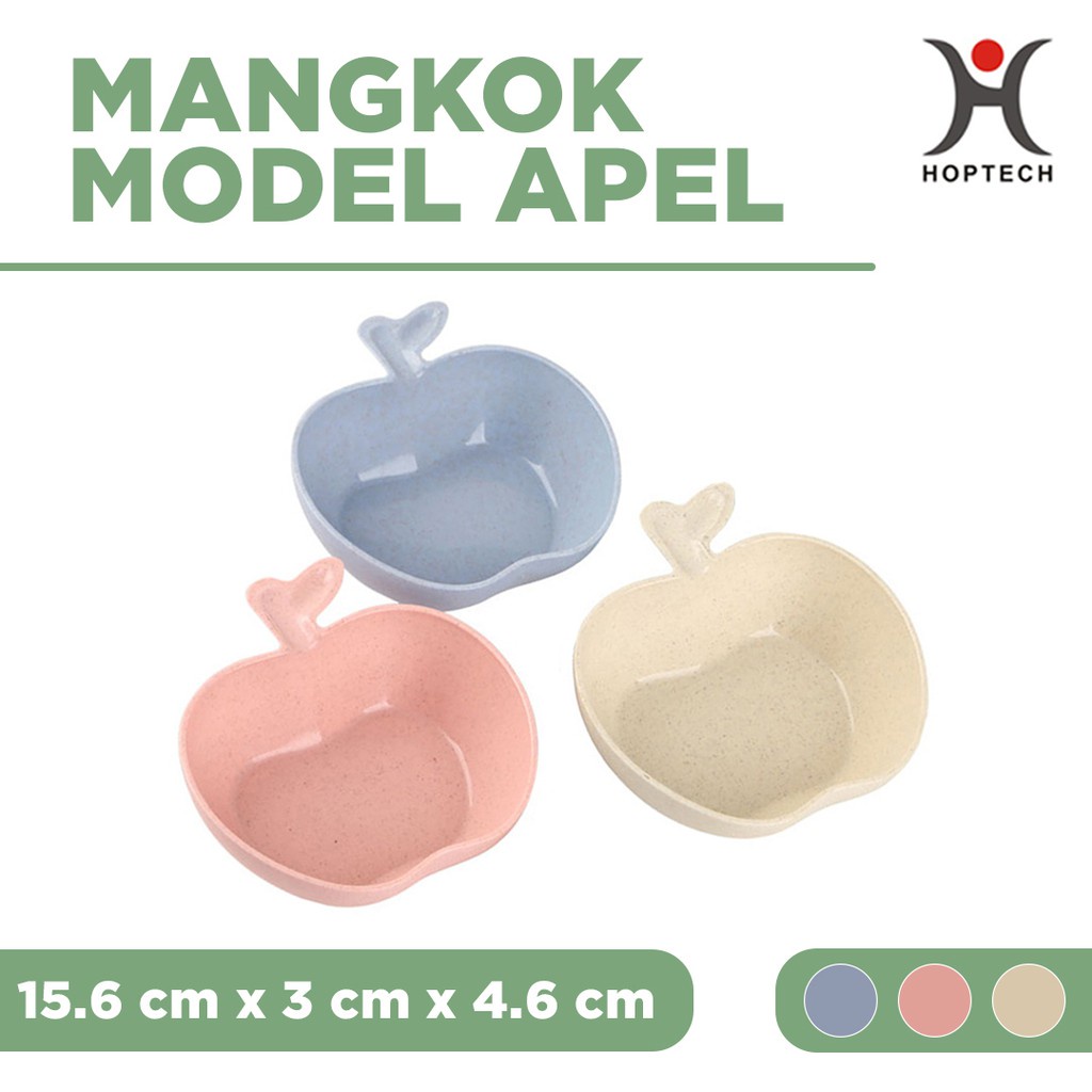 Mangkok bentuk Apel Wheat Straw Bowl | Mangkuk Plastik Microwave Warna Warni | Apple Bowl