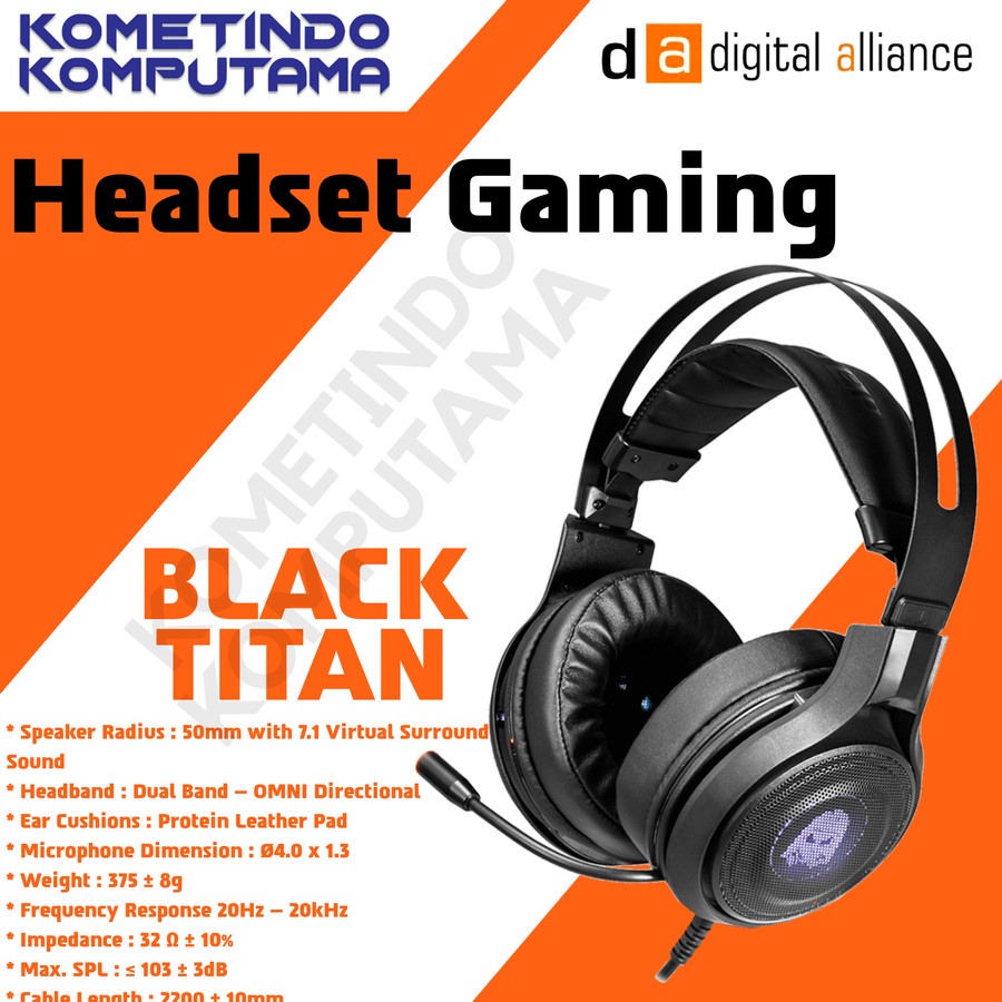 Digital Alliance Headset Gaming Black Titan