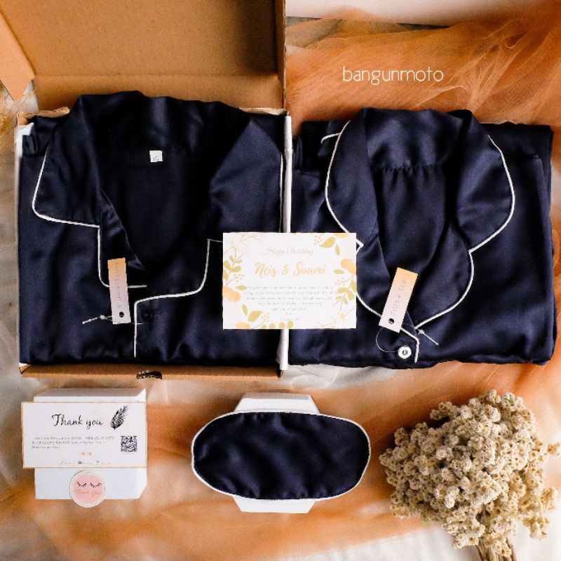 Hampers/Kado Pernikahan Piyama Couple Navy By Pilorystore