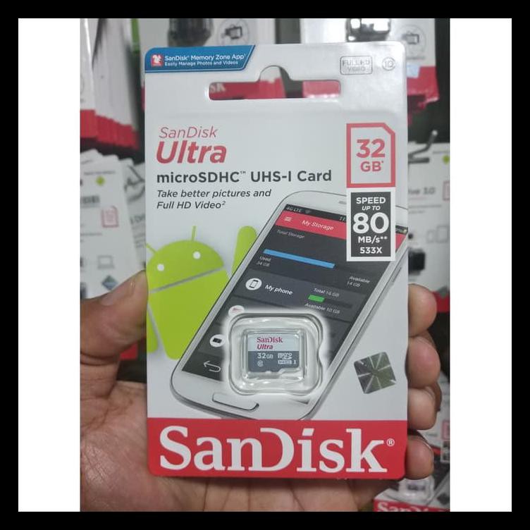 Memory Memori Card Mmc Micro Sd Microsd 32 Gb 32Gb Sandisk Class 10 Hp Terjamin