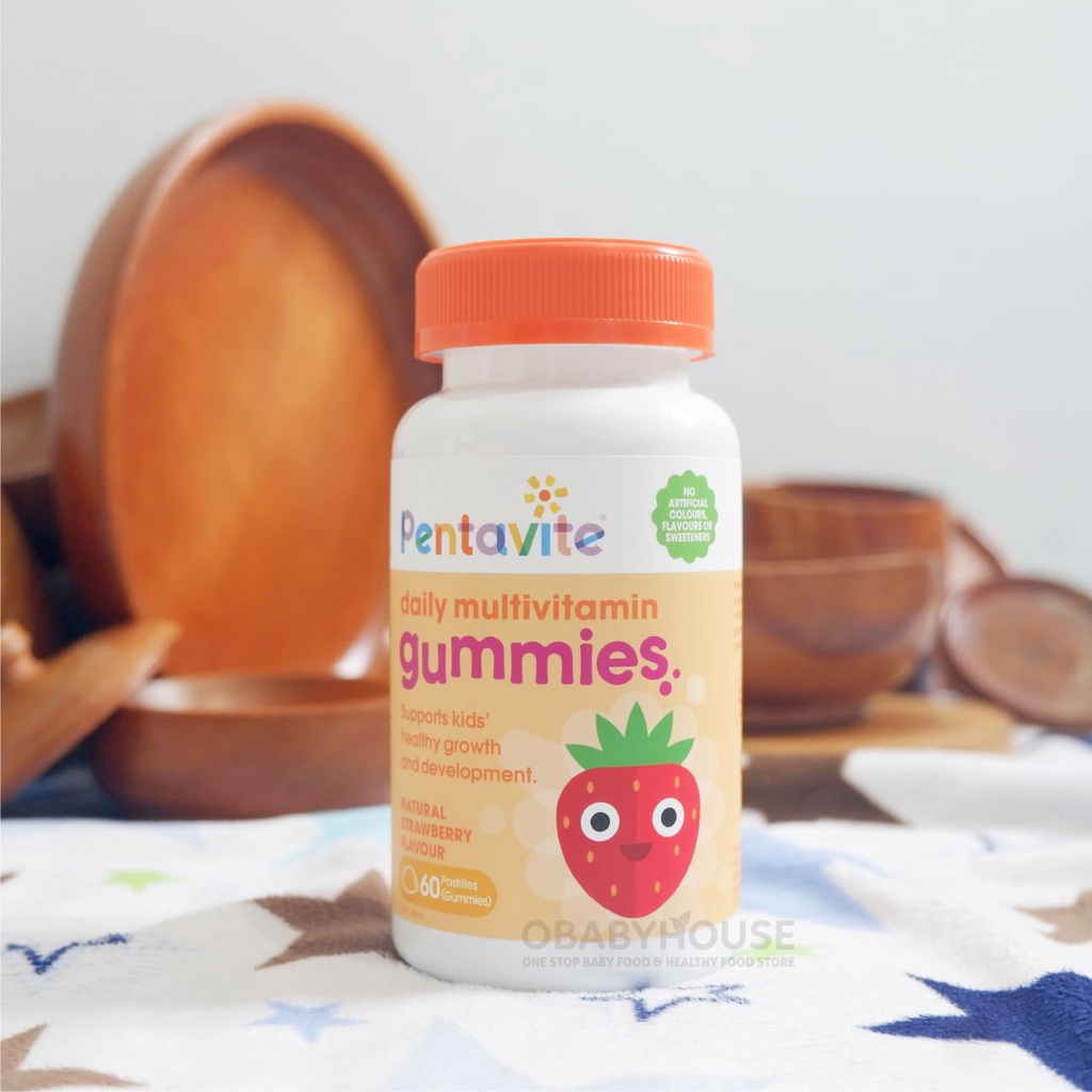 Pentavite Daily Multivitamin Gummies Strawberry 60 Pastilles Gummies