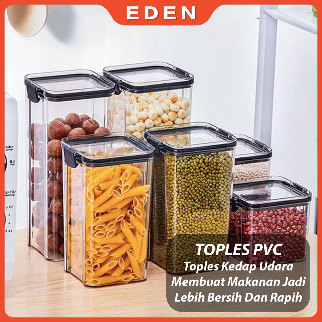 Toples Kedap Udara Bening Cereal Penyimpanan Kontainer Food Storage Jar Container