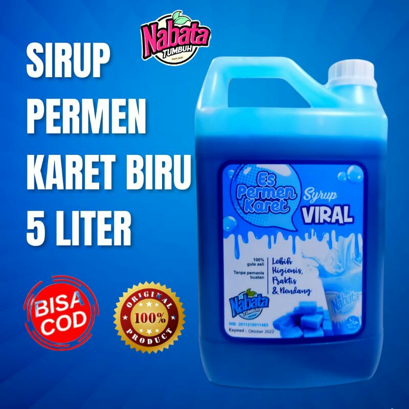 

Syrup Permen Karet Biru Nabata Original 5L ts