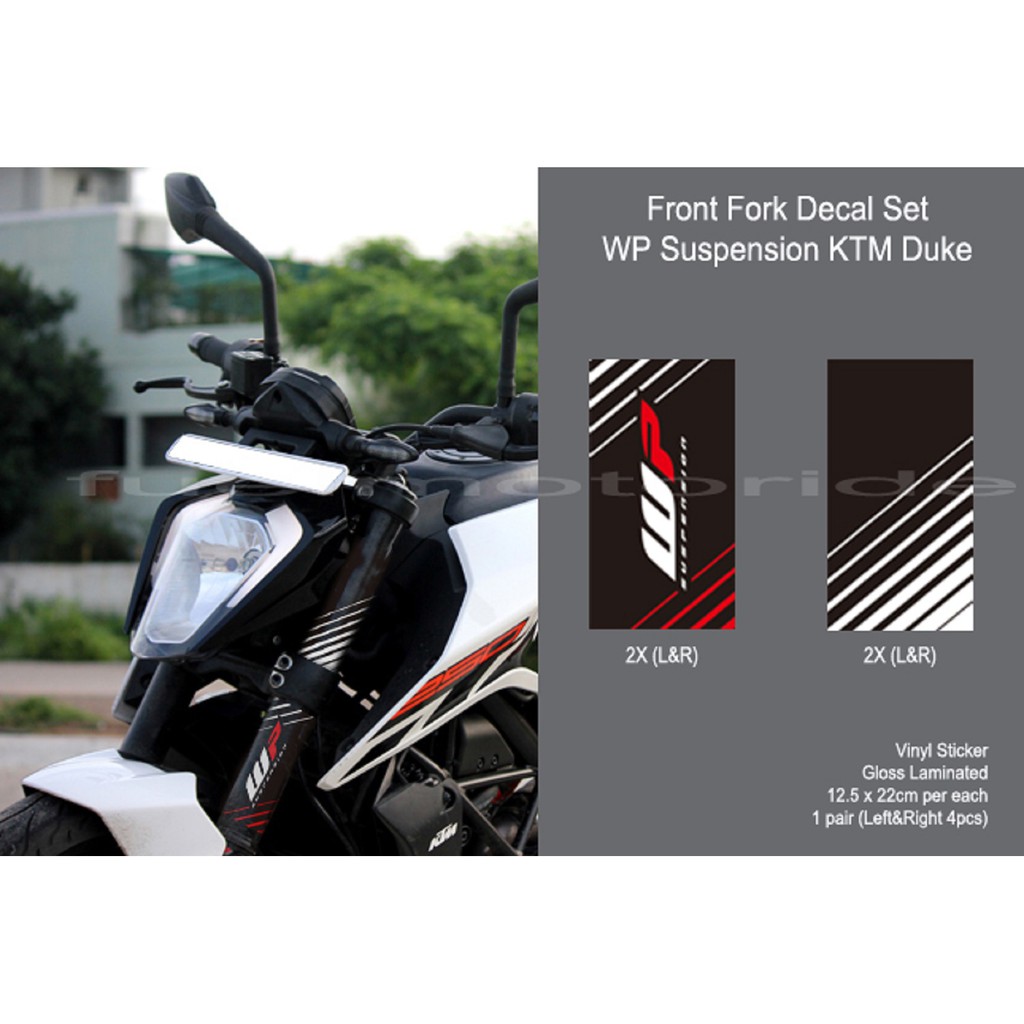 Sticker Decal Set WP Suspension KTM Duke RC 200 250 390