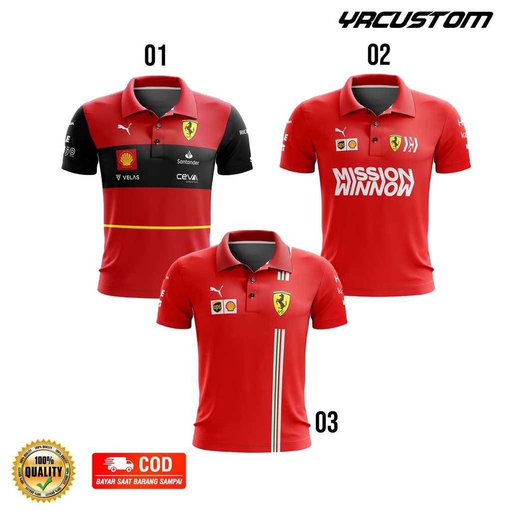 Jual Kaos Baju Jersey F Ferrari Team Scuderia Mission Winnow Racing