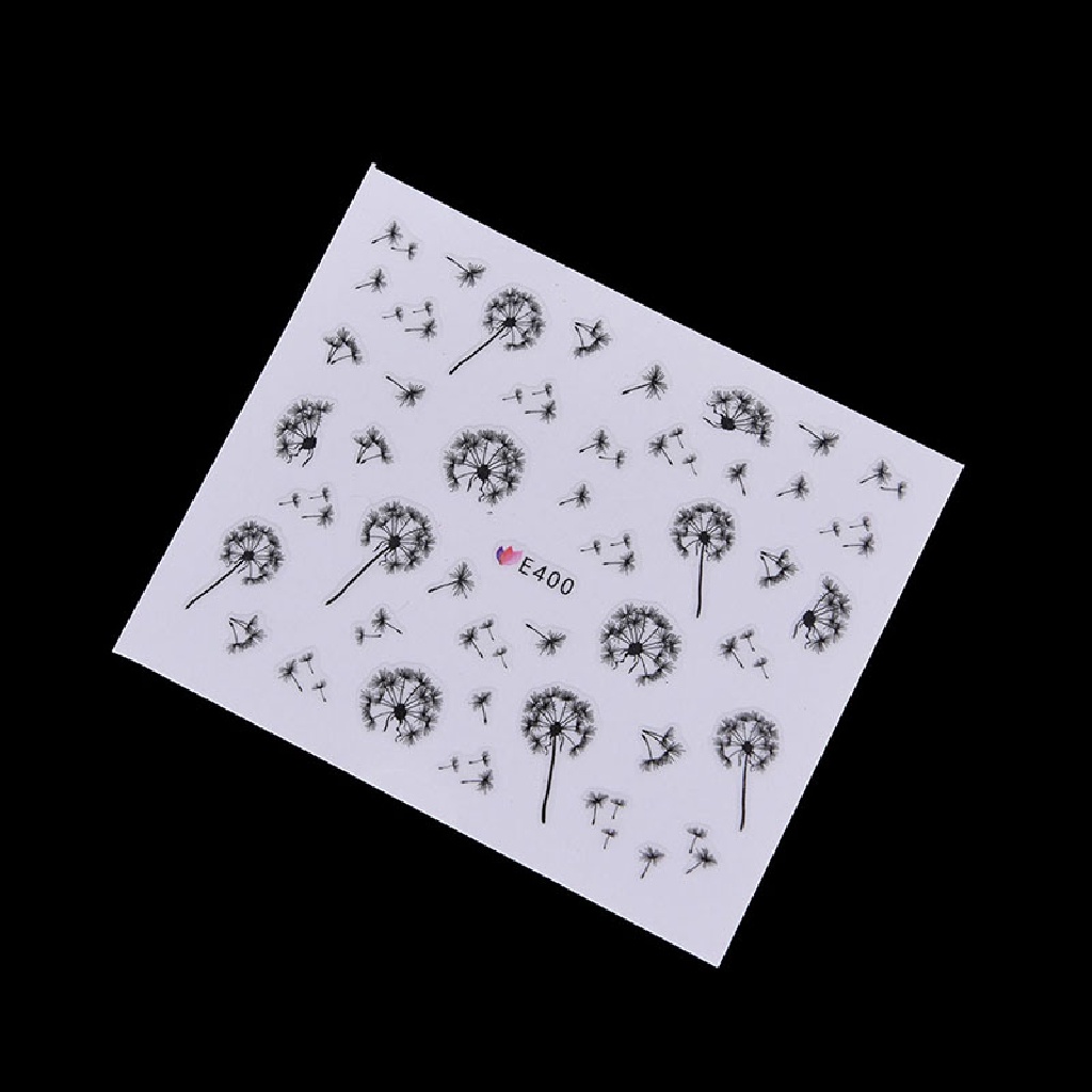 Infiniteforce.id Stiker Decal Transfer Air Motif Bunga Dandelion Terbang Untuk Dekorasi Nail Art / Manicure